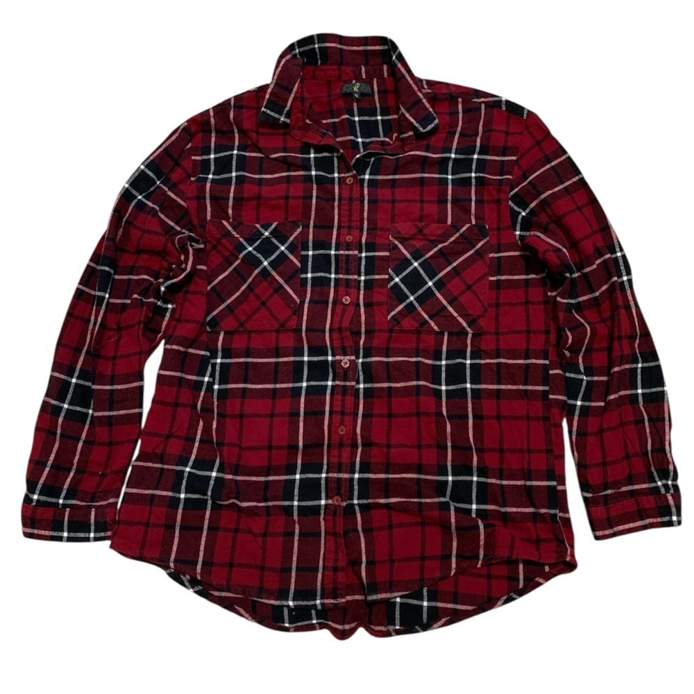 G:21 Red Black Plaid Flannel Button Down XL